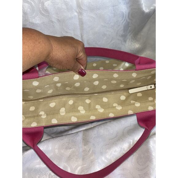 Kate Spade Gold Polka Dot Tote with Pink Accents - Picture 7 of 11